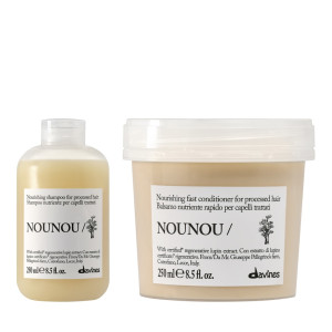 Davines Nounou | Odżywczy i wzmacniający szampon do włosów suchych i łamliwych 250ml + Głęboko odżywcza odżywka do włosów suchych i zniszczonych 250ml zestaw