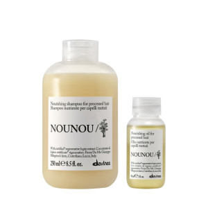 Davines Nounou | Odżywczy i wzmacniający szampon do włosów suchych i łamliwych 250ml + Odżywczy olejek do włosów suchych i zniszczonych 50ml zestaw
