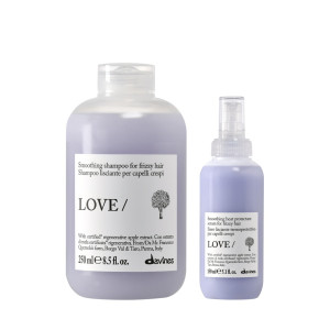 Davines Love Smoothing | Wygładzający szampon do włosów niesfornych i puszących się 250ml + Wygładzający krem bez spłukiwania do włosów puszących się 150ml zestaw