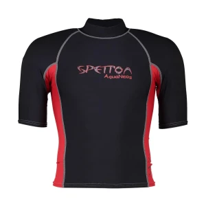 Aquaneos Rash Guard Manches Courtes Lycra 8oz Black / Red 52 Homme