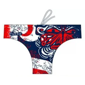 Turbo Bañador Slip Maori Flag Waterpolo red / navy 11-12 Años