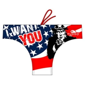 Turbo Bañador Slip I Usa Want You Waterpolo red / navy 5-6 Años