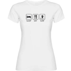 Kruskis T-shirt à Manches Courtes Sleep Eat And Surf White M Femme