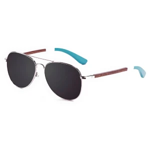 Paloalto Lunettes De Soleil San Diego Wood Pear Wood Arm / Black / Mate Black Metal Front Smoke/CAT3 unisex