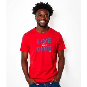 Kruskis Camiseta De Manga Corta Live For Dive Red L