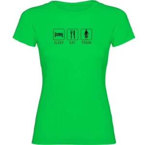 Kruskis T-shirt à Manches Courtes Sleep Eat And Train Light Green XL