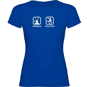 Kruskis T-shirt à Manches Courtes Problem Solution Play Football Royal Blue L Femme