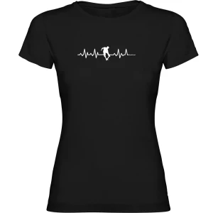Kruskis T-shirt à Manches Courtes Skateboard Heartbeat Black M Femme