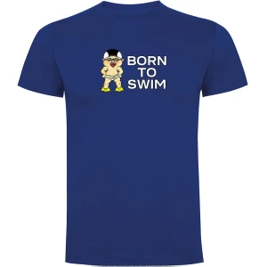 Kruskis Camiseta De Manga Corta Born To Swim Royal Blue M