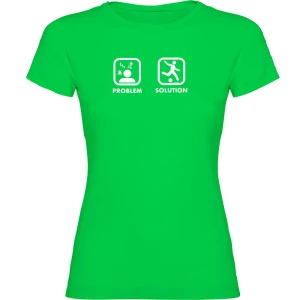 Kruskis T-shirt à Manches Courtes Problem Solution Play Football Light Green M Femme