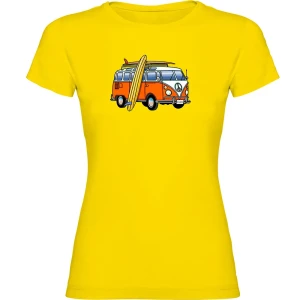 Kruskis T-shirt à Manches Courtes Hippie Van Surf Yellow S Femme