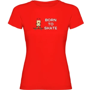Kruskis T-shirt à Manches Courtes Born To Skate Red XL Femme