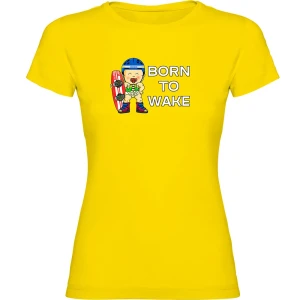 Kruskis T-shirt à Manches Courtes Born To Wake Yellow 2XL Femme
