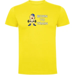 Kruskis T-shirt à Manches Courtes Born To Train Yellow L