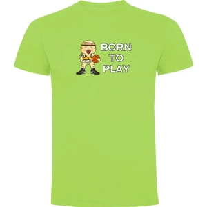 Kruskis T-shirt à Manches Courtes Born To Play Basketball Light Green S Homme