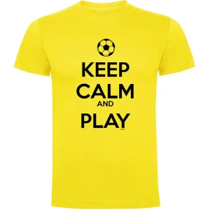 Kruskis T-shirt à Manches Courtes Keep Calm And Play Football Yellow S Homme