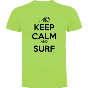 Kruskis T-shirt à Manches Courtes Keep Calm And Surf Light Green 2XL Homme