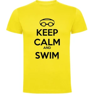 Kruskis Camiseta De Manga Corta Keep Calm And Swim Yellow M