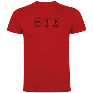Kruskis T-shirt à Manches Courtes Sleep Eat And Surf Red M Homme