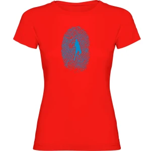 Kruskis T-shirt à Manches Courtes Tennis Fingerprint Red M Femme