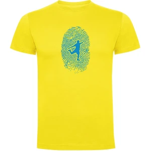 Kruskis T-shirt à Manches Courtes Football Fingerprint Yellow 3XL Homme