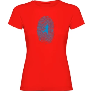 Kruskis T-shirt à Manches Courtes Football Fingerprint Red XL Femme