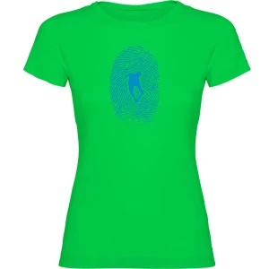 Kruskis T-shirt à Manches Courtes Skateboarder Fingerprint Light Green 2XL Femme