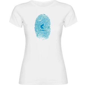 Kruskis T-shirt à Manches Courtes Surfer Fingerprint White XL Femme