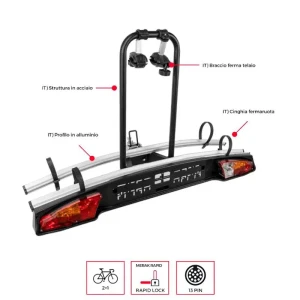 Menabo Porte-vélos Pour 2 Vélos Merak Type S