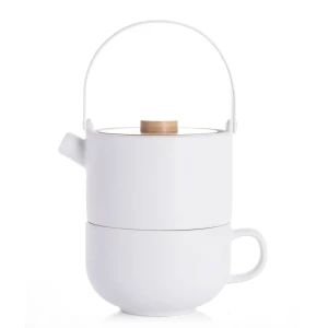 Bredemeijer Tetera De Bambú Umea Para Una Persona White One Size