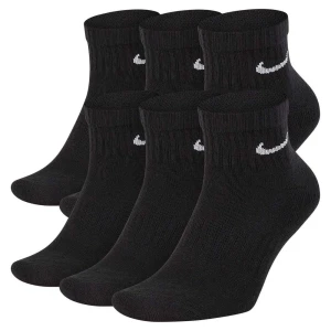 Nike Chaussettes Courtes Everyday Cushioned 6 Paires Black / White EU 34-38