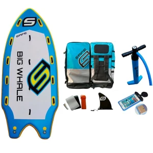 Safe Waterman Ensemble De Paddle Surf Gonflable Big Whale 8p 17´0´´ Blue / Yellow 518.2 cm unisex