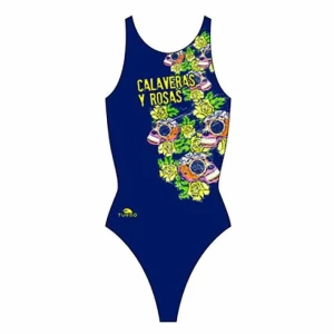 Turbo Traje De Baño Calaveras-rosas Navy 4XL