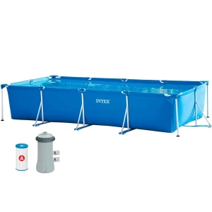 Intex Structure Métallique Avec Piscine à Pompe à Filtre à Cartouche 450x220x84 Cm