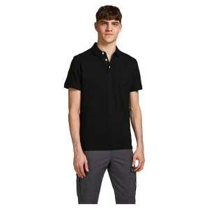 Jack & Jones Polo à Manches Courtes Paulos Black / Detail Tonal / Black / Slim S Homme