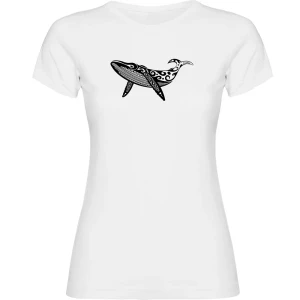 Kruskis Camiseta De Manga Corta Para Mujer Whale Tribal White L