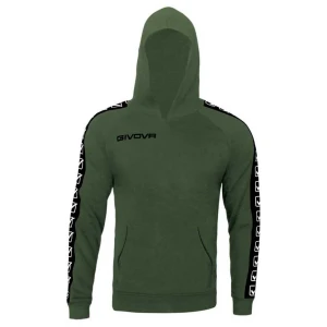 Givova Sweat à Capuche Terry Band Military Green 8-10 Années Garçon,Fille