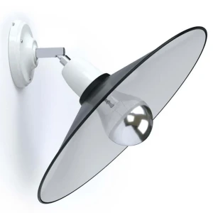 Creative Cables Applique Murale Porcelain 90º Swing With Light Bulb Black / White One Size