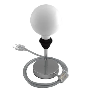 Creative Cables Lampe De Table Alzaluce Sans Abat-jour 10 Cm Chrome Plated EU Plug