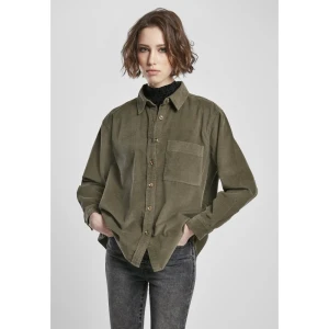 Urban Classics Chemise à Manches Longues Corduroy Oversized Olive S Femme