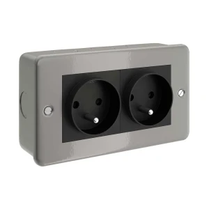 Creative Cables Ctbox-2fra Boîtier Mural 2 Prises Grey / Black FR Plug