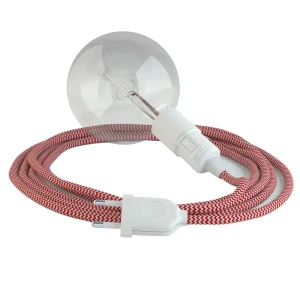 Creative Cables Suspension Luminaire Rz09 Zigzag 3 M Red / White One Size