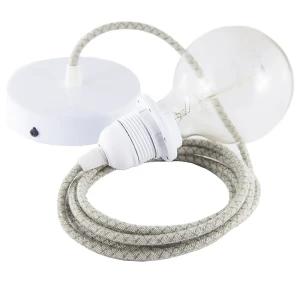 Creative Cables Lampe Suspendue Pendel Pour Abat-jour Rd62 Lozenge 1 M Green Thyme / White One Size