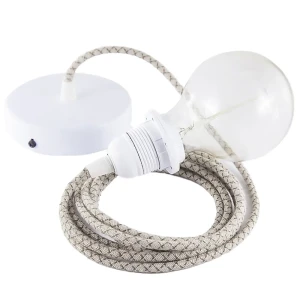 Creative Cables Lampe Suspendue Pendel Pour Abat-jour Rd63 Lozenge 1 M Tree Bark / White One Size