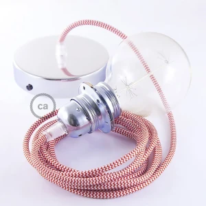 Creative Cables Lampe Suspendue Pendel Pour Abat-jour Rz09 Zigzag Diy 1 M Red / Chrome Plated One Size