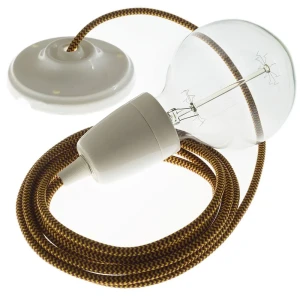 Creative Cables Suspension Luminaire Rz23 Zigzag Diy 2 M Gold / Burgundy / White One Size