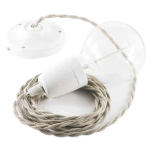 Creative Cables Suspension Luminaire Tc43 Diy 1 M Taupe / White One Size