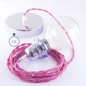 Creative Cables Lampe Suspendue Pendel Pour Abat-jour Tm08 Diy 2 M Fuchsia / Chrome Plated One Size