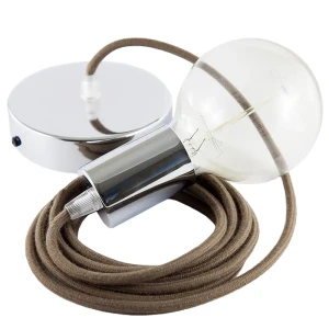 Creative Cables Suspension Luminaire Rc13 1 M Brown / Chrome Plated One Size