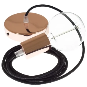 Creative Cables Suspension Luminaire Rl04 1 M Diy Glittering Black / Copper One Size